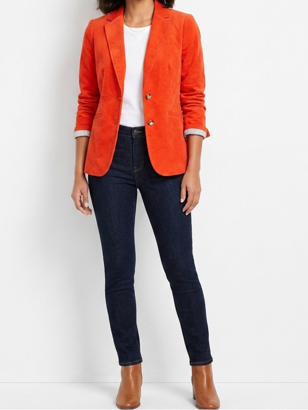 Talbots Women's Bright Red Two-Button Blazer